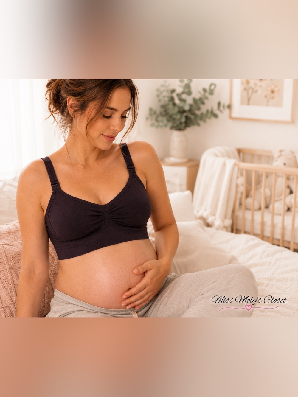 Kathy Maternity Nursing Bra One Size Seamless Wireless Plum Purple